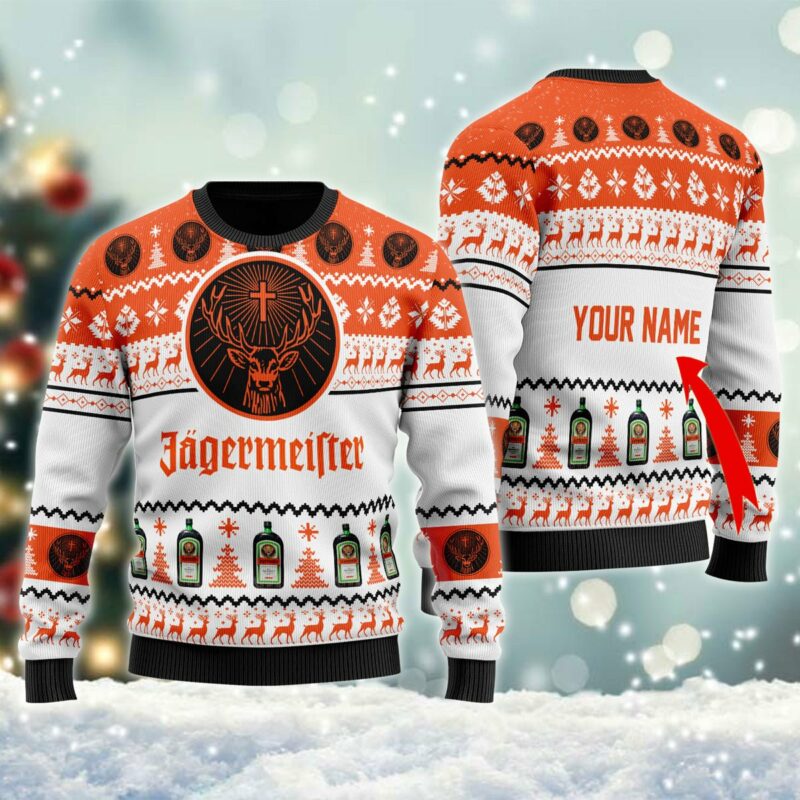 Personalized Jagermeister Christmas Ugly Sweater