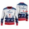 Personalized Michelob Ultra Reindeer Christmas Ugly Sweater