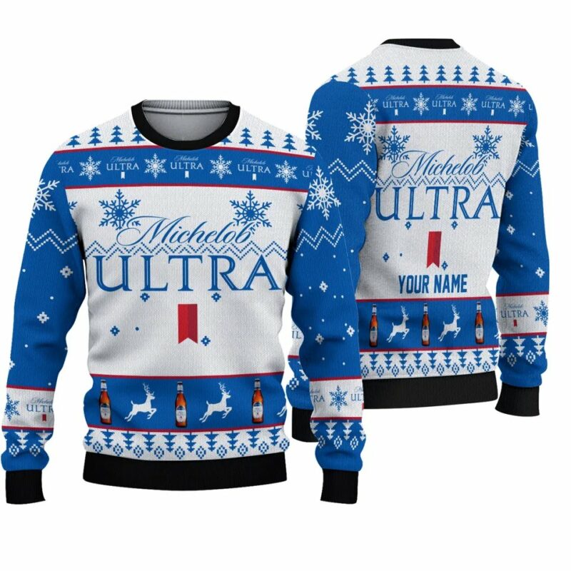 Personalized Michelob Ultra Winter Ugly Sweater