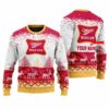 Personalized Miller High Life Reindeer Christmas Ugly Sweater