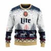 Personalized Miller Lite Reindeer Christmas Ugly Sweater