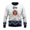 Personalized Miller Lite Winter Reindeer Ugly Sweater