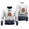 Personalized Miller Lite Winter Reindeer Ugly Sweater