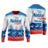 Personalized Natural Light Reindeer Christmas Ugly Sweater