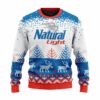 Personalized Natural Light Reindeer Christmas Ugly Sweater