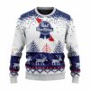 Personalized Pabst Blue Ribbon Reindeer Christmas Ugly Sweater