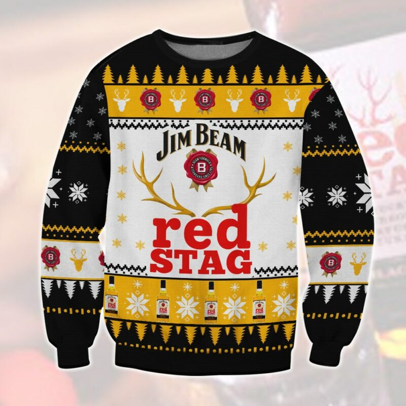 Jim Beam Red Stag Whiskey Ugly Sweater