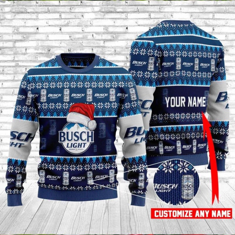 Personalized Busch Light Ugly Christmas Sweater