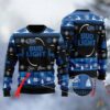 Personalized Bud Light Logo With Reindeer Black And Blue 2024 Ugly Christmas Sweater