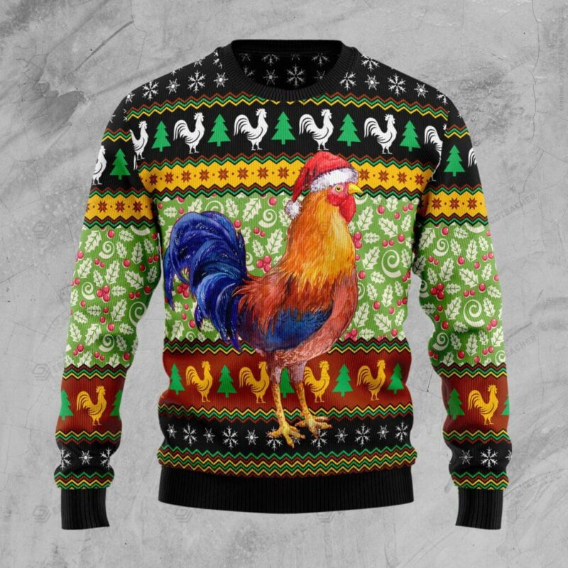 Rooster Cute Gift Ugly Christmas Sweater