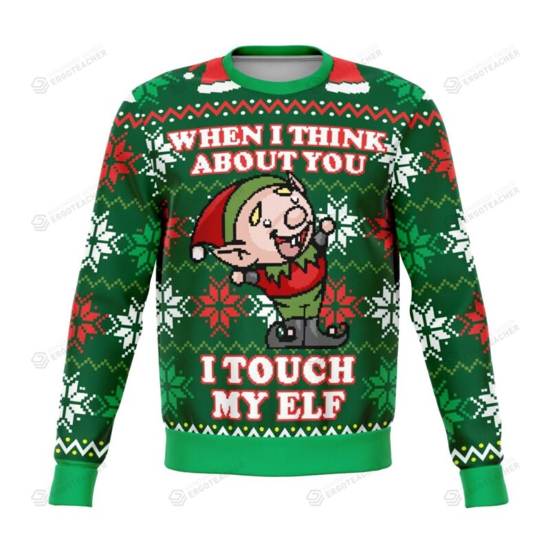 I Touch My Elf Offensive Ugly Christmas Sweater