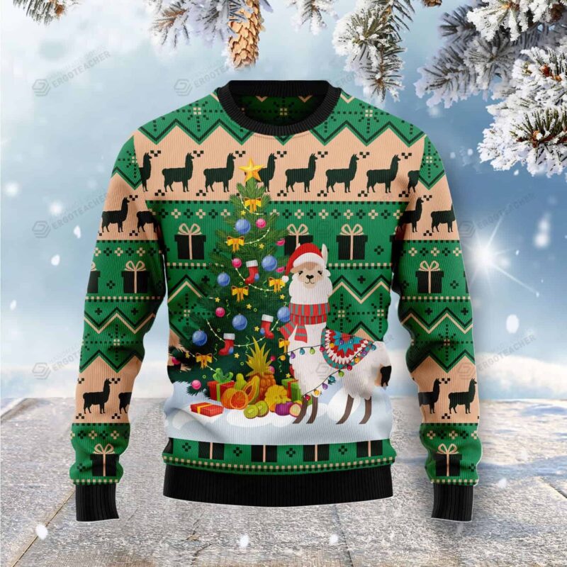 Christmas Tree Llama Ugly Christmas Sweater Gift