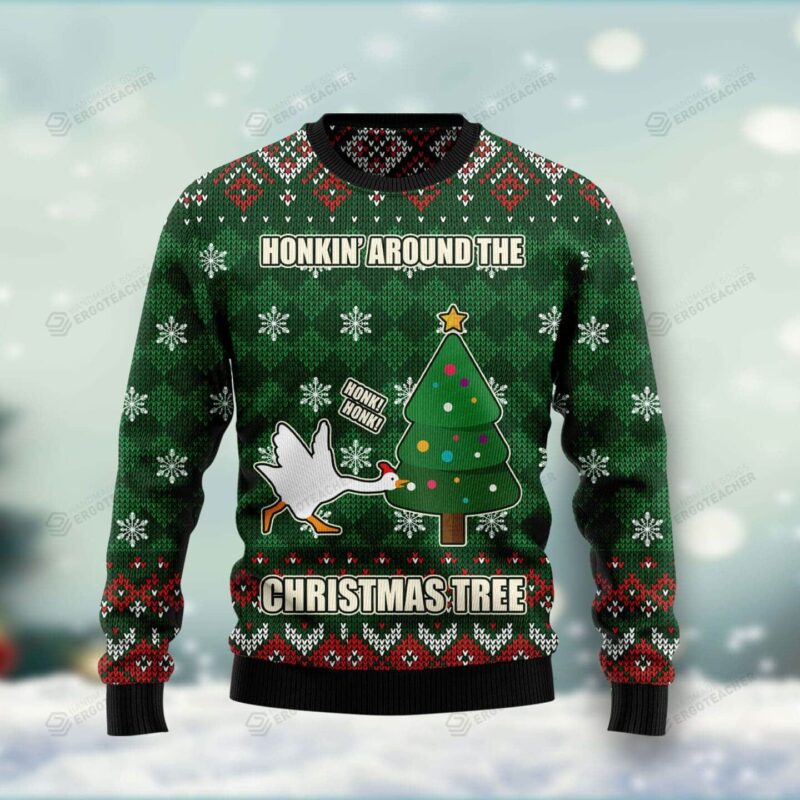 Duck Honkin Around Christmas Tree Ugly Sweater For Someone Who Loves Duck Ugly Christmas Sweater