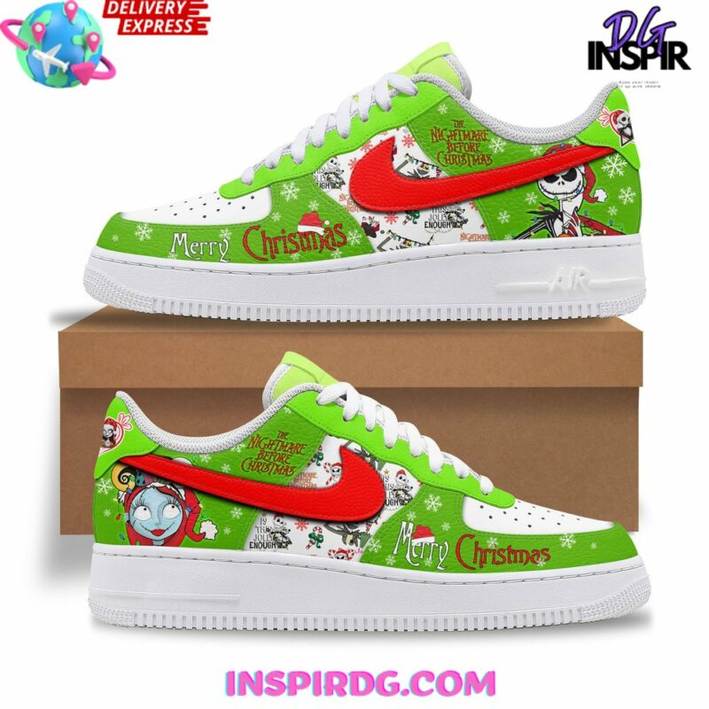 Nightmare Before Christmas Merry Christmas Nike Air Force 1 - InspirDG