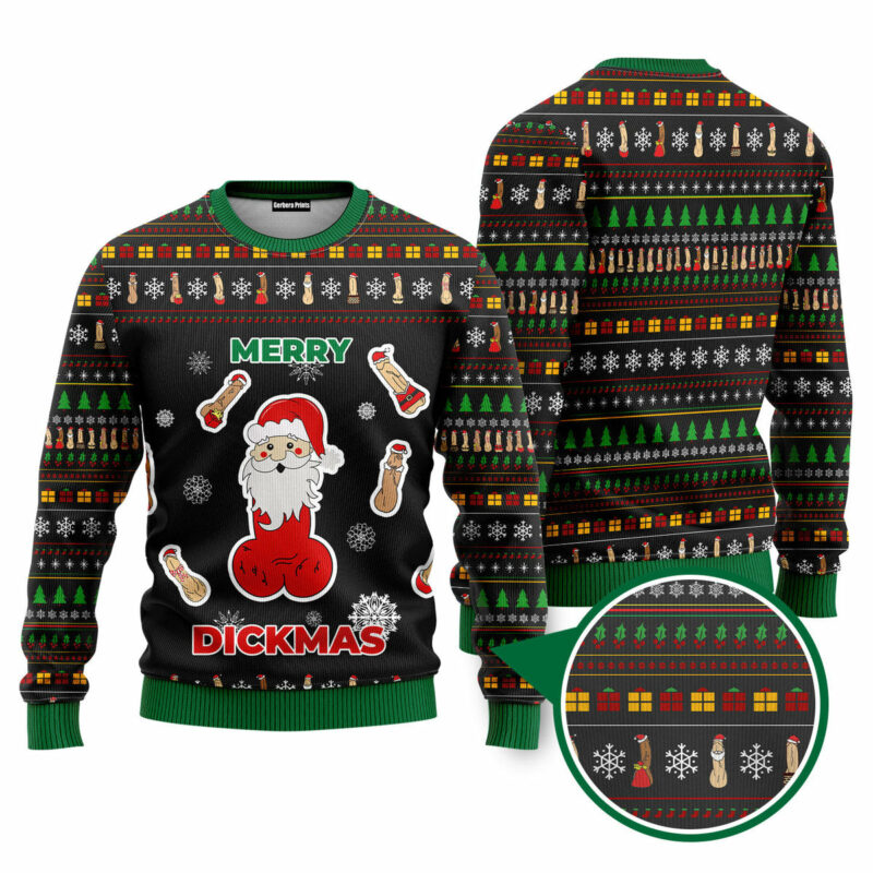 Merry Dickmas Funny Ugly Christmas Sweater