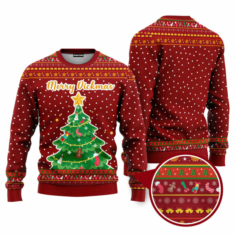 Merry Dickmass Tree Funny Ugly Christmas Sweater