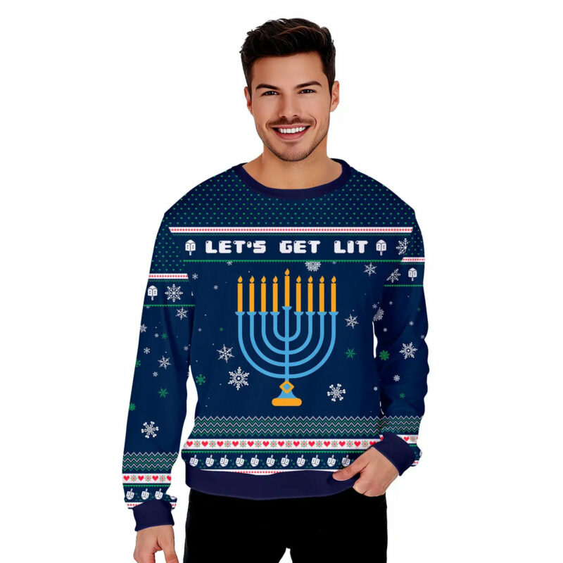 Lit Christmukkah Funny Ugly Christmas Sweater