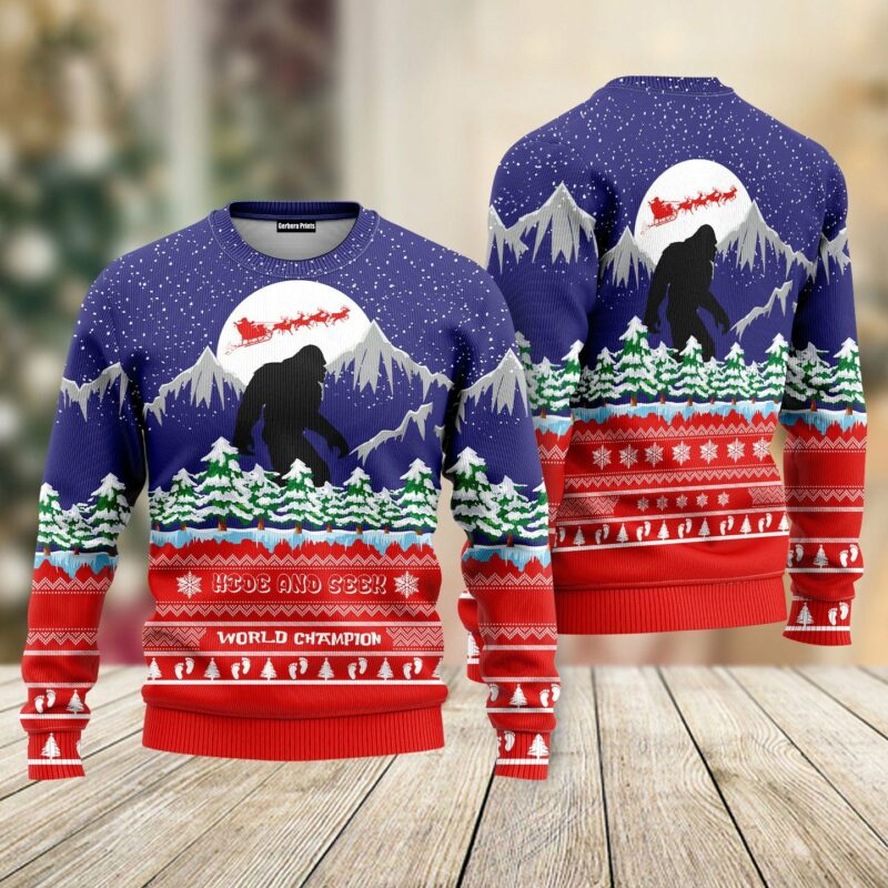 Bigfoot Merry Ugly Christmas Sweater