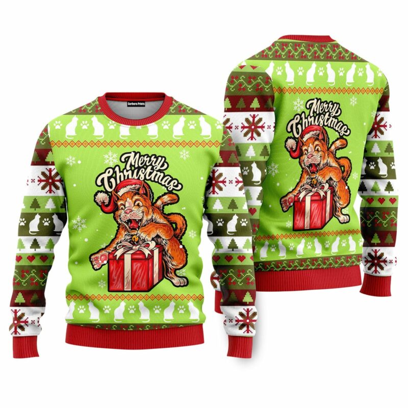 Cat Merry Funny Ugly Christmas Sweater