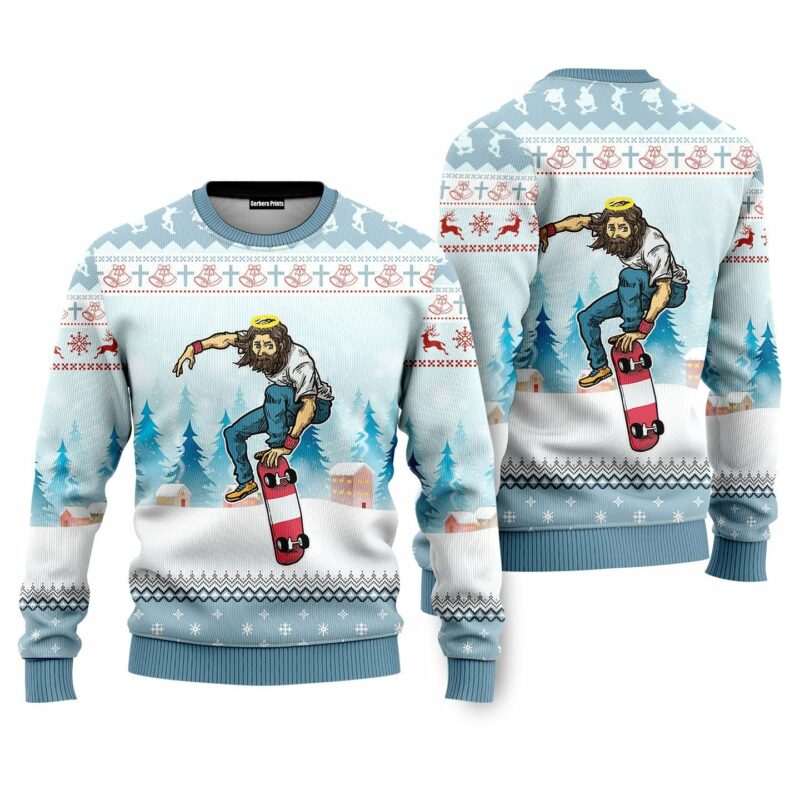 Christian Skateboarding Ugly Christmas Sweater