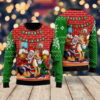 Santa Drink Beer With Reindeer Funny Ugly Christmas Sweater