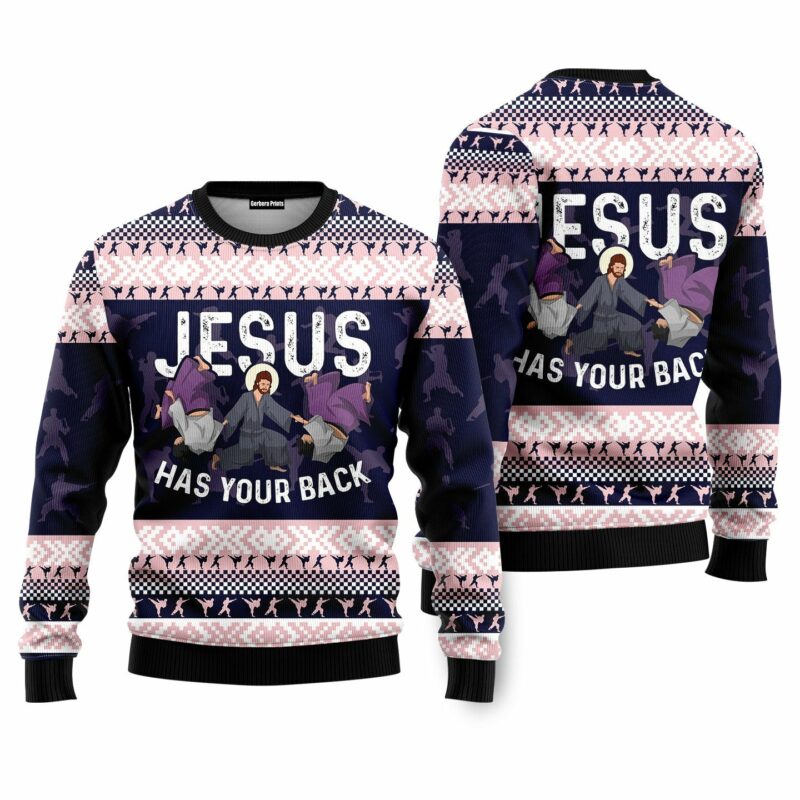 Christian Has Your Back Jiu Jitsu Ugly Christmas Sweater