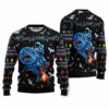 Funny Astronauts Ride A Shark In Space With The Planet Ugly Christmas Sweater