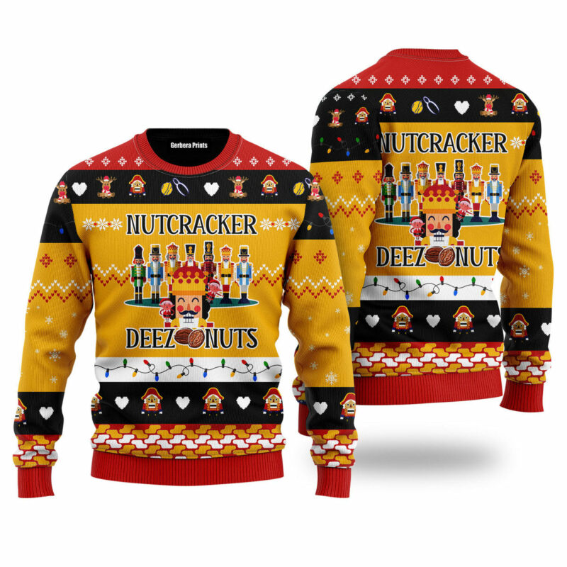 Deez Nuts Nutcracker Ugly Christmas Sweater