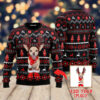 Funny Dog In Red Xmas Custom Christmas Sweater