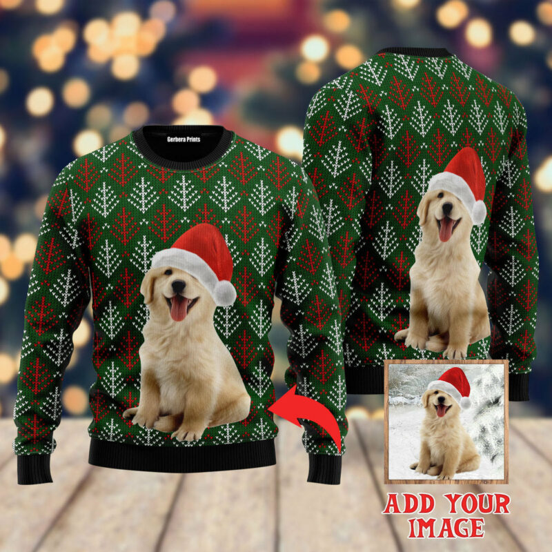 Funny Christmas Dog In Green Xmas Custom Christmas Sweater