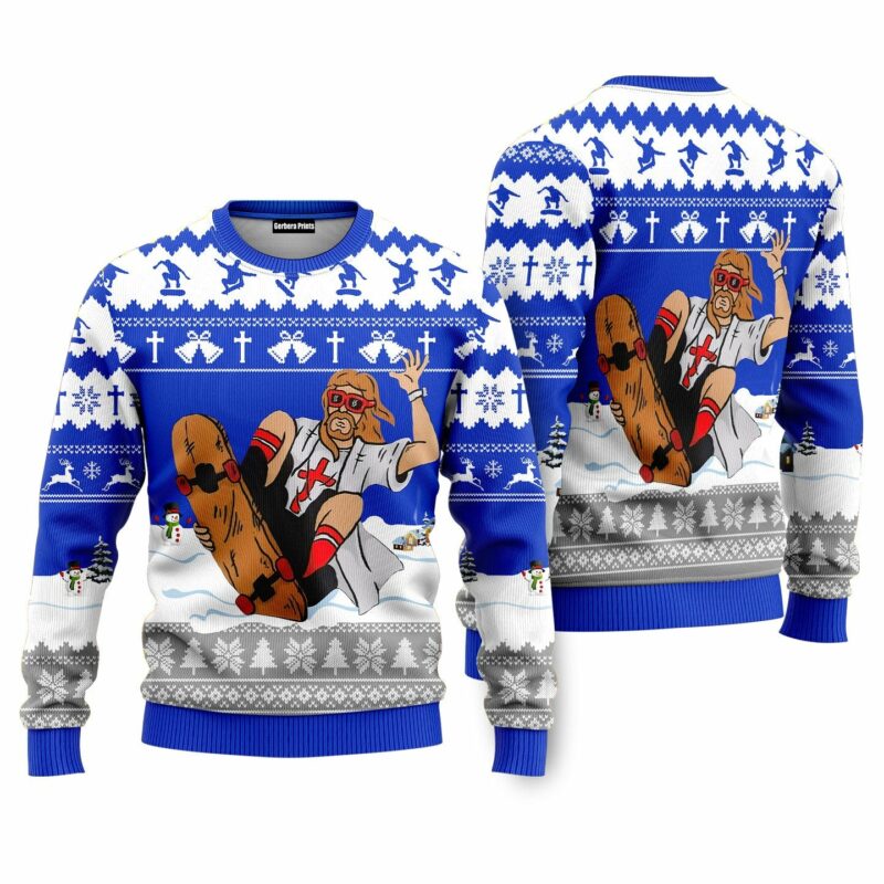 Christian Skateboarding Ugly Christmas Sweater