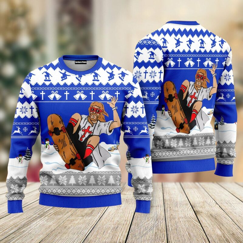 Christian Skateboarding Ugly Christmas Sweater