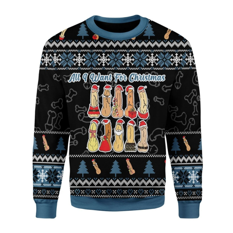 All I Want For Christmas Black Funny Ugly Christmas Sweater