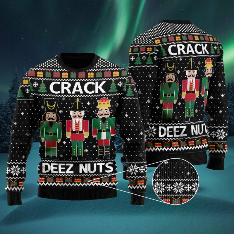 Crack Deez Nuts Nutcracker Ugly Christmas Sweater