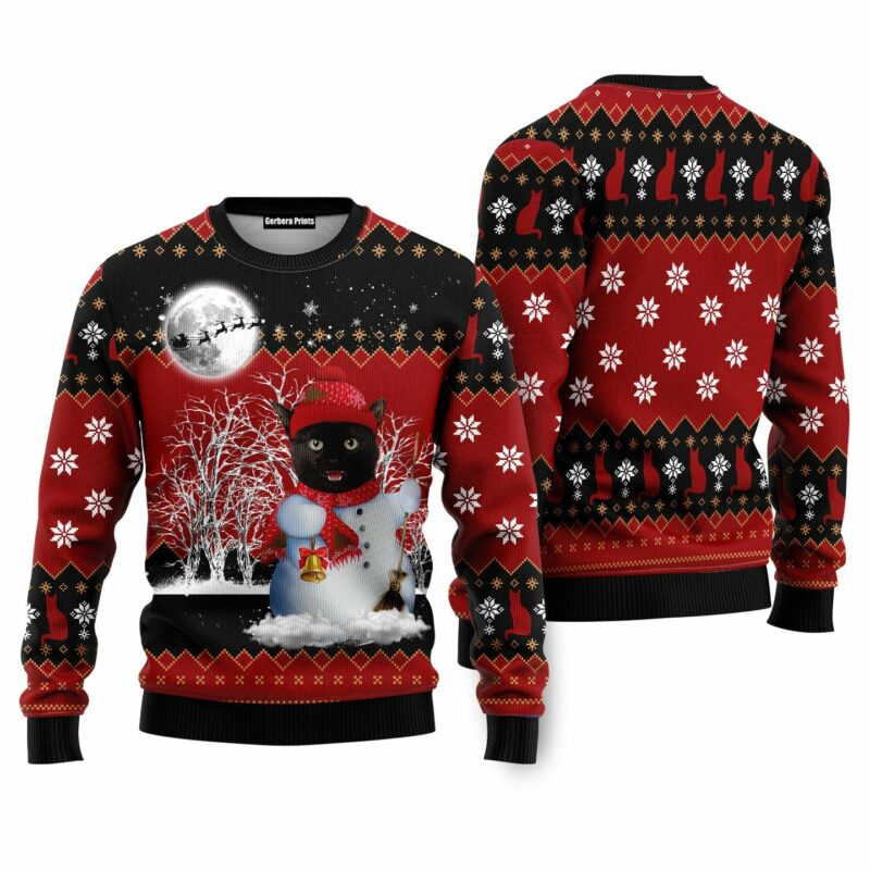 Snowman Cat Ugly Christmas Sweater