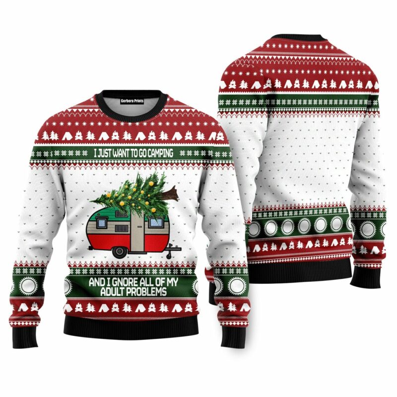 Camping Ugly Christmas Sweater