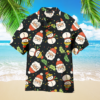 Christmas Happy Night With Santa Snowman Pattern Aloha Hawaiian Shirts WT7487