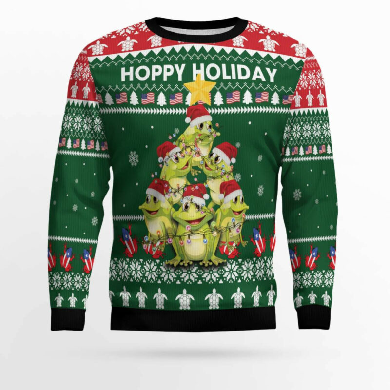 Frog Christmas Tree Ugly Christmas Sweater