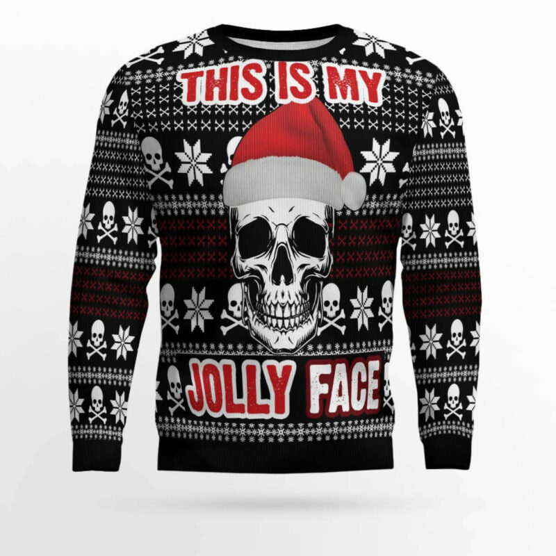 Skull Jolly Face Ugly Christmas Sweater