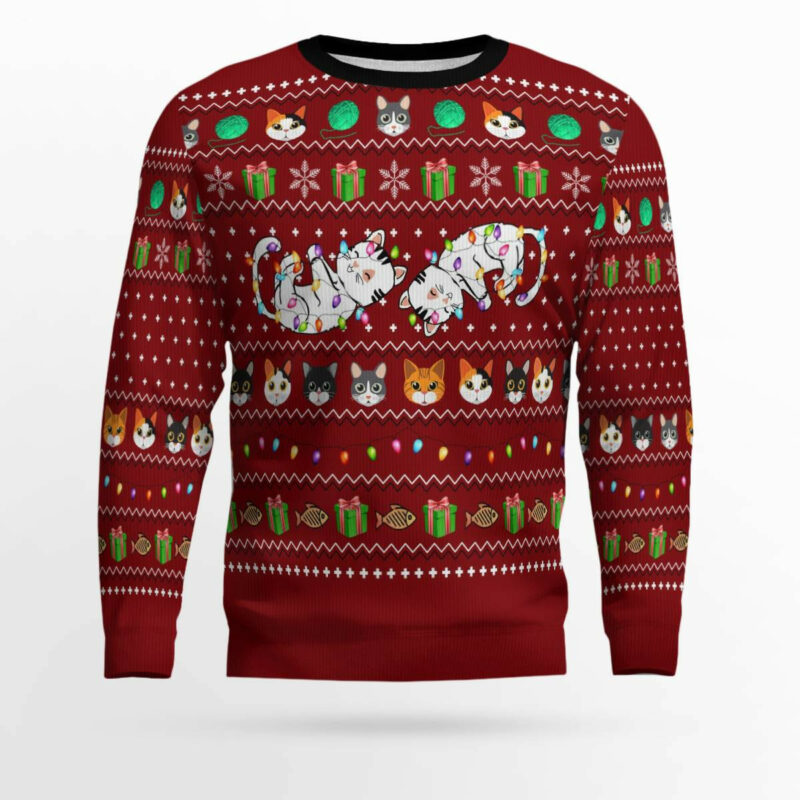 Cat Light Ugly Christmas Sweater