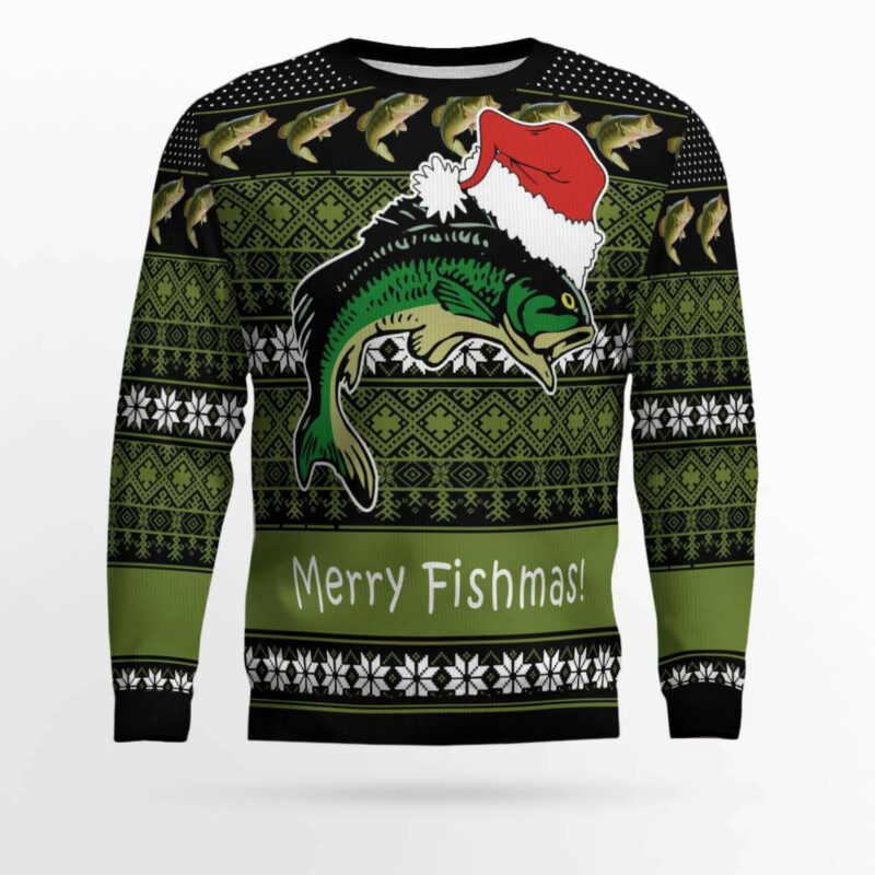 Fishing Merry Fishmas Ugly Christmas Sweater