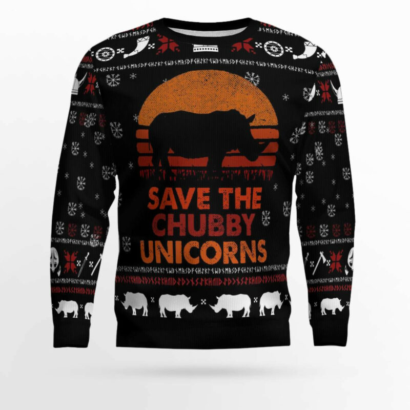 Save The Chubby Unicorn Ugly Christmas Sweater