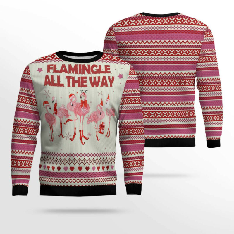 Flamingo Flamingle All The Ways Ugly Christmas Sweater