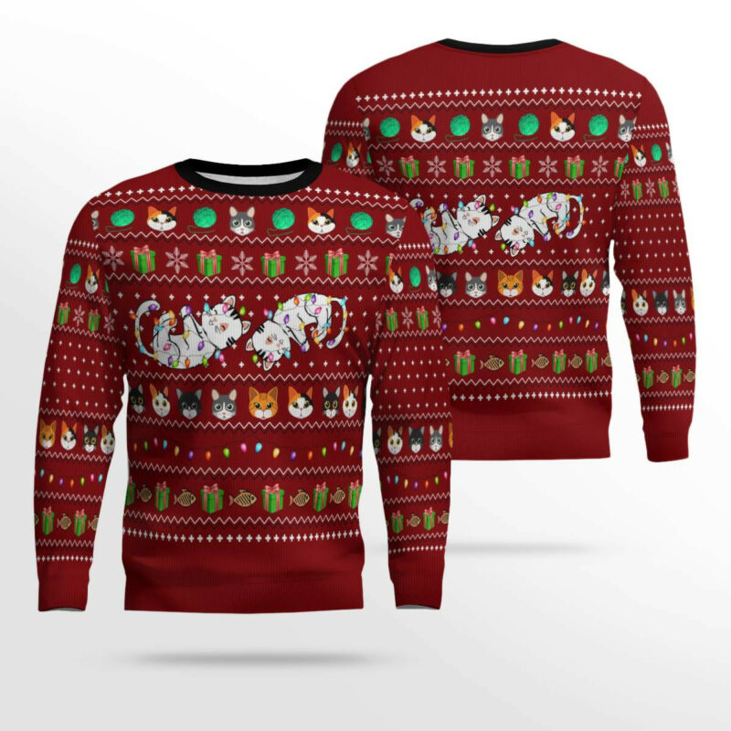 Cat Light Ugly Christmas Sweater