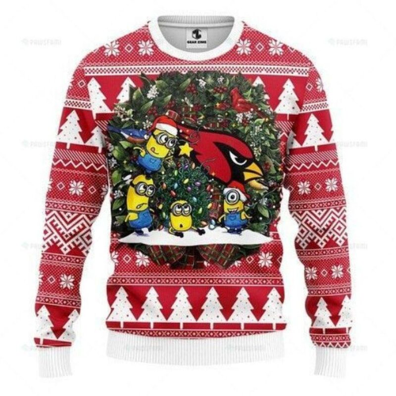 Arizona Cardinals Minion Christmas Ugly Sweater - Narides