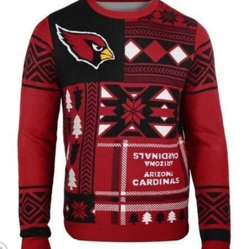 Arizona Cardinals Patches Christmas Awesome Ugly Sweater - Narides