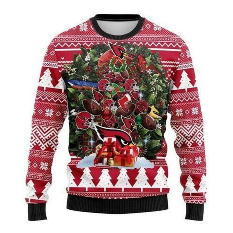 Arizona Cardinals Tree Christmas Awesome Ugly Sweater - Narides