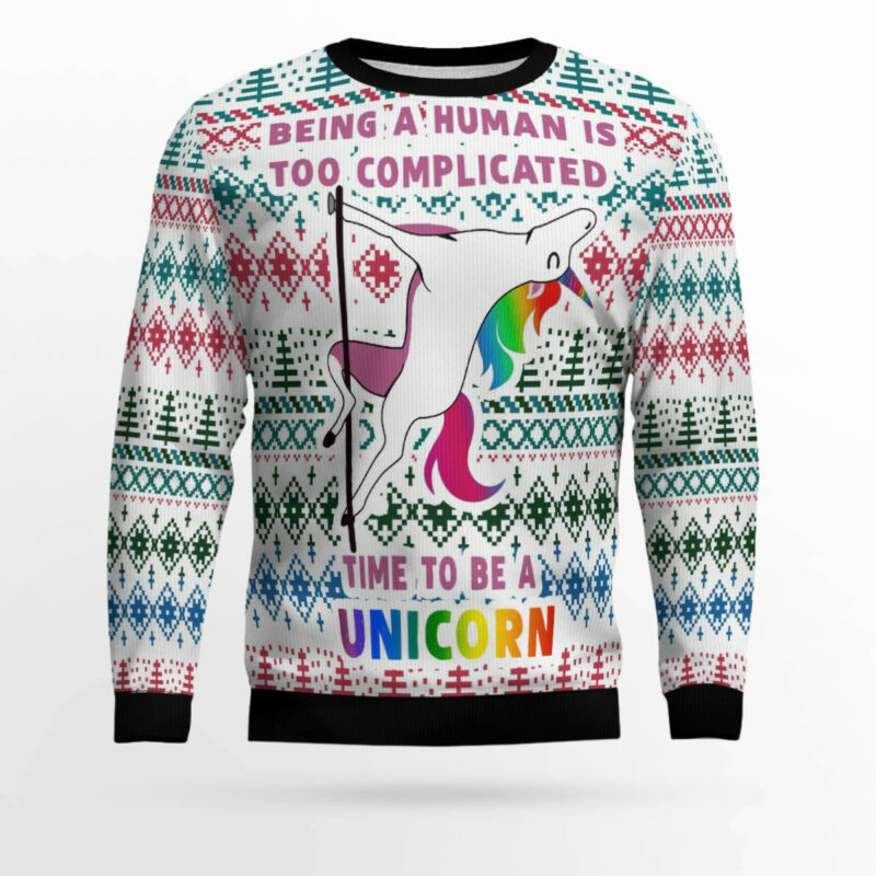 Be A Unicorn Ugly Christmas Sweater