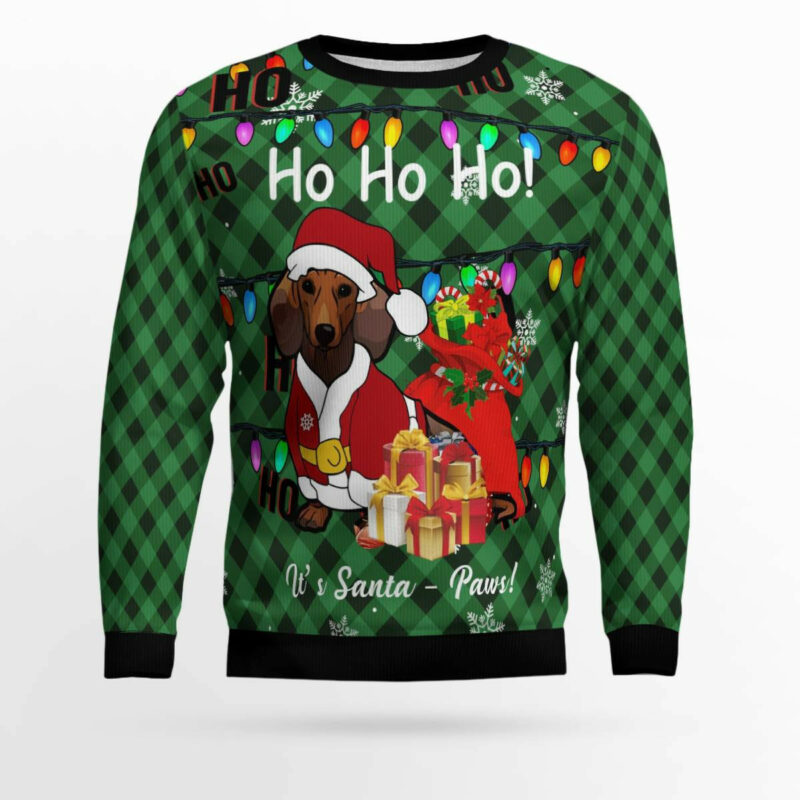 Dachshund Santa Paw Ugly Christmas Sweater