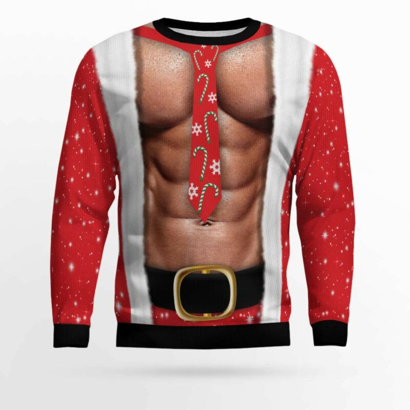 Funny Six Pack Muscle Ugly Christmas Sweater